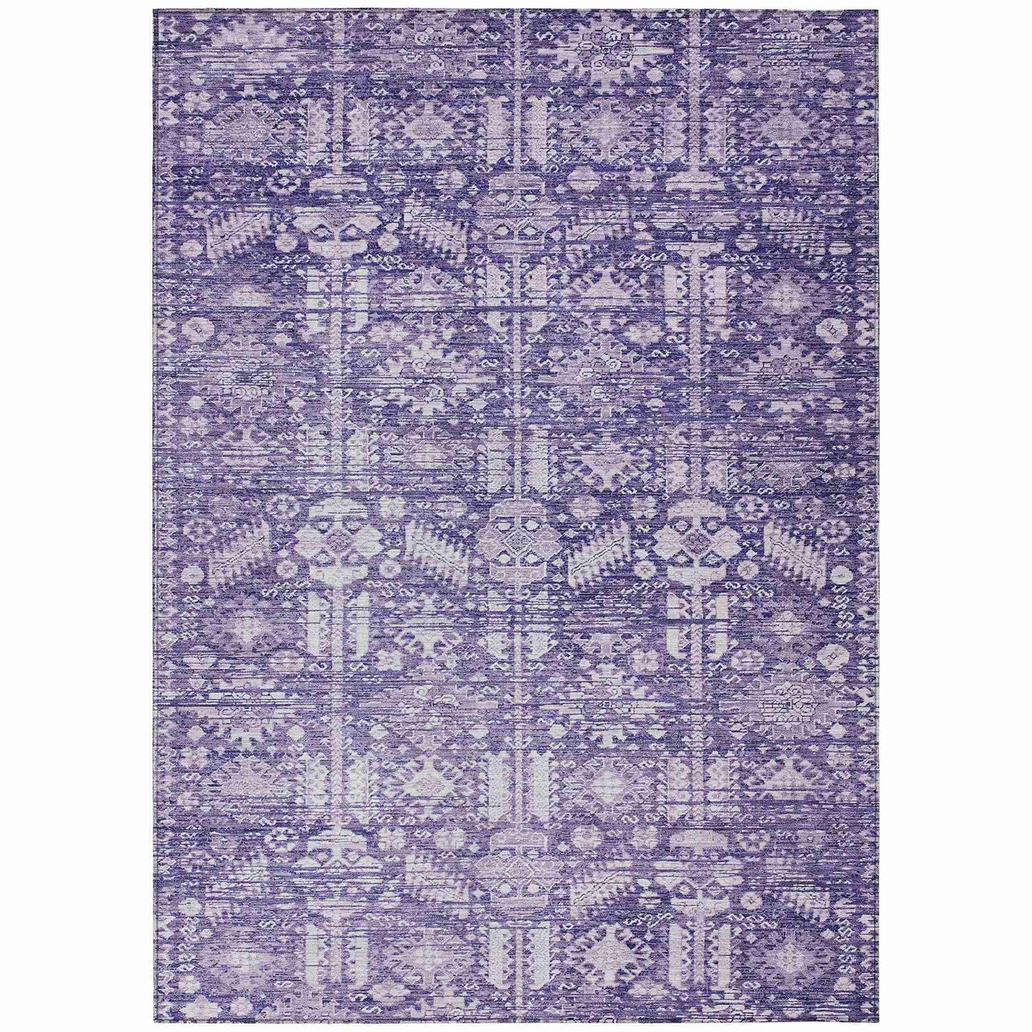 Laearis Purple Washable Indoor-Outdoor Rug