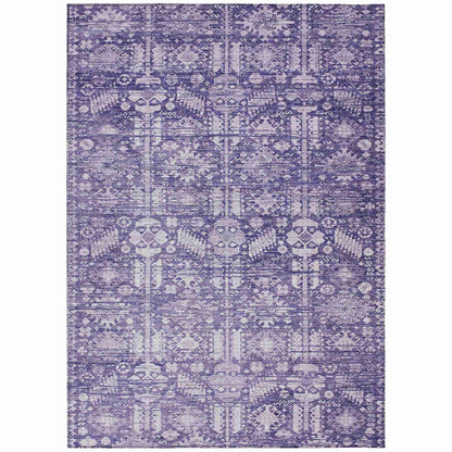 Laearis Purple Washable Indoor-Outdoor Rug