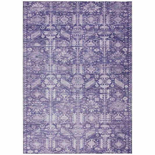 Laearis Purple Washable Indoor-Outdoor Rug