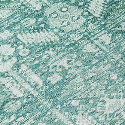 Laearis Teal Washable Indoor-Outdoor Rug