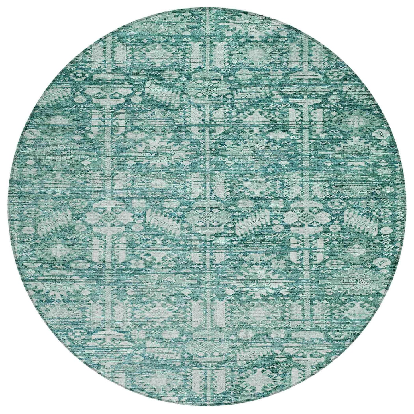Laearis Teal Washable Indoor-Outdoor Rug