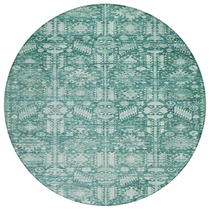 Laearis Teal Washable Indoor-Outdoor Rug