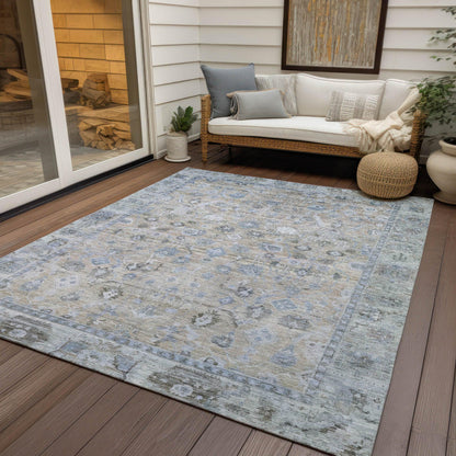 Laeel Beige Washable Indoor-Outdoor Rug