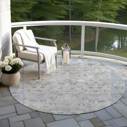 Laeel Beige Washable Indoor-Outdoor Rug