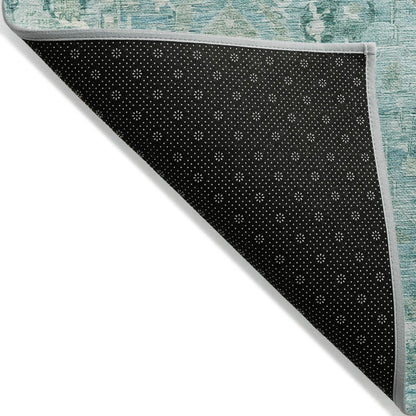 Laeel Blue Washable Indoor-Outdoor Rug