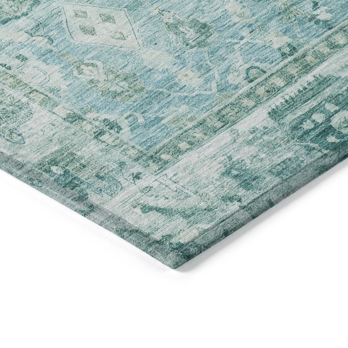 Laeel Blue Washable Indoor-Outdoor Rug