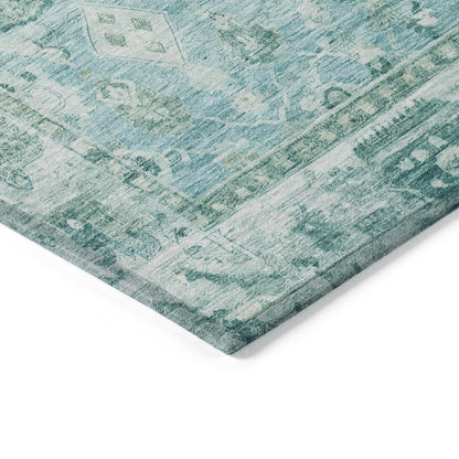 Laeel Blue Washable Indoor-Outdoor Rug