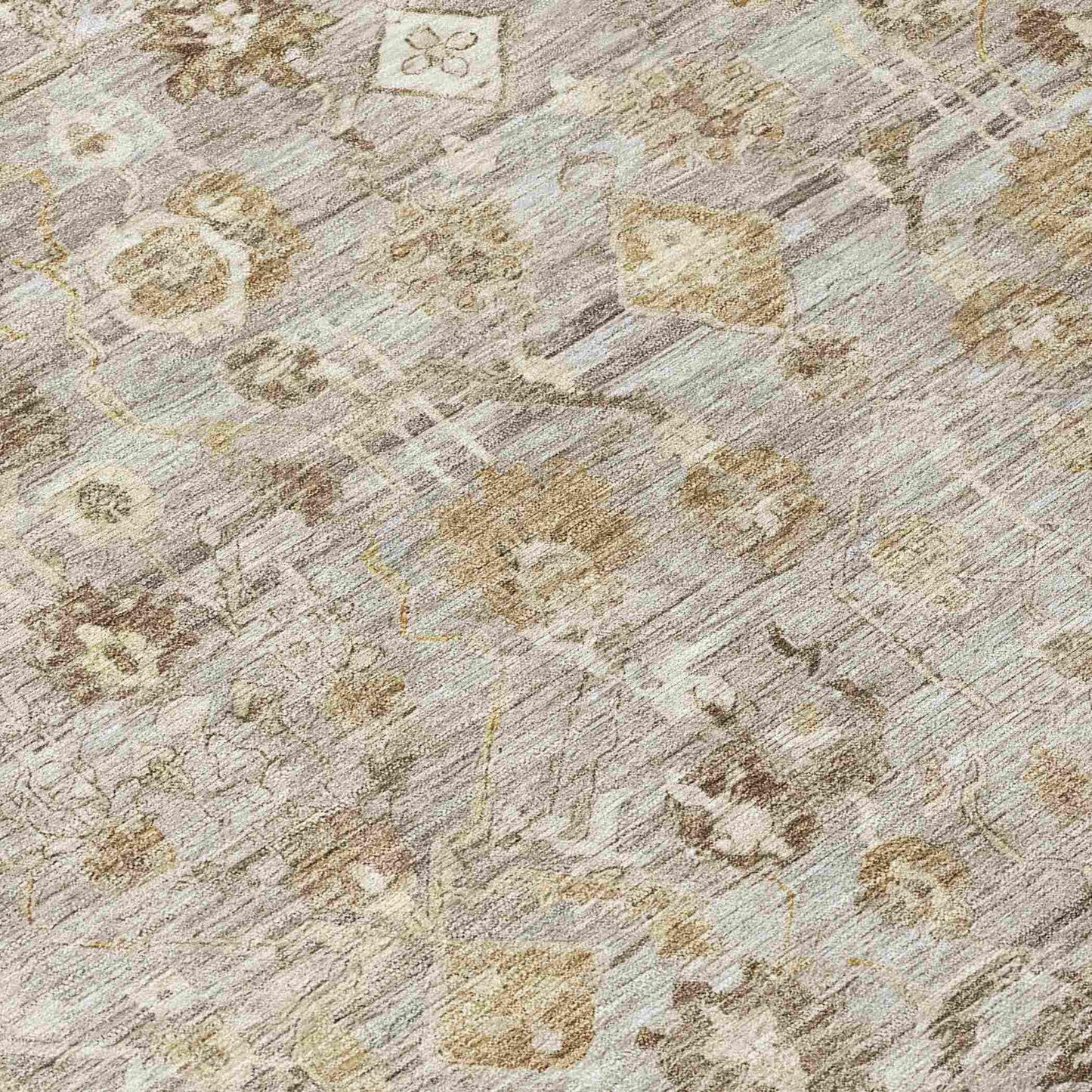 Laeel Brown Washable Indoor-Outdoor Rug