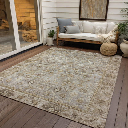 Laeel Brown Washable Indoor-Outdoor Rug