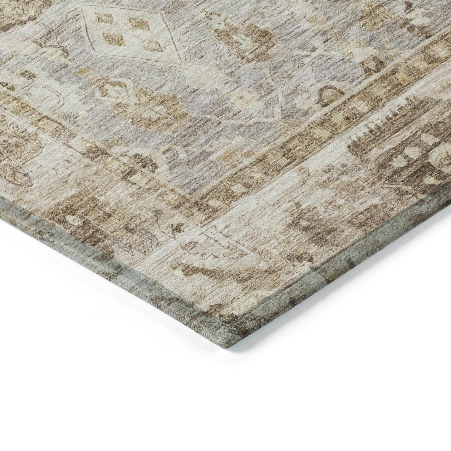Laeel Brown Washable Indoor-Outdoor Rug