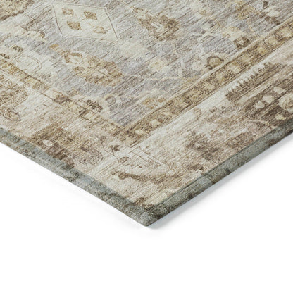 Laeel Brown Washable Indoor-Outdoor Rug