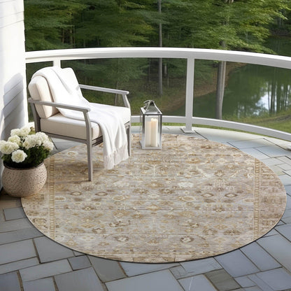 Laeel Brown Washable Indoor-Outdoor Rug