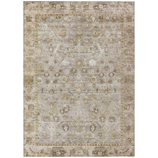 Laeel Brown Washable Indoor-Outdoor Rug
