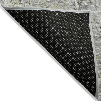 Laeel Gray Washable Indoor-Outdoor Rug