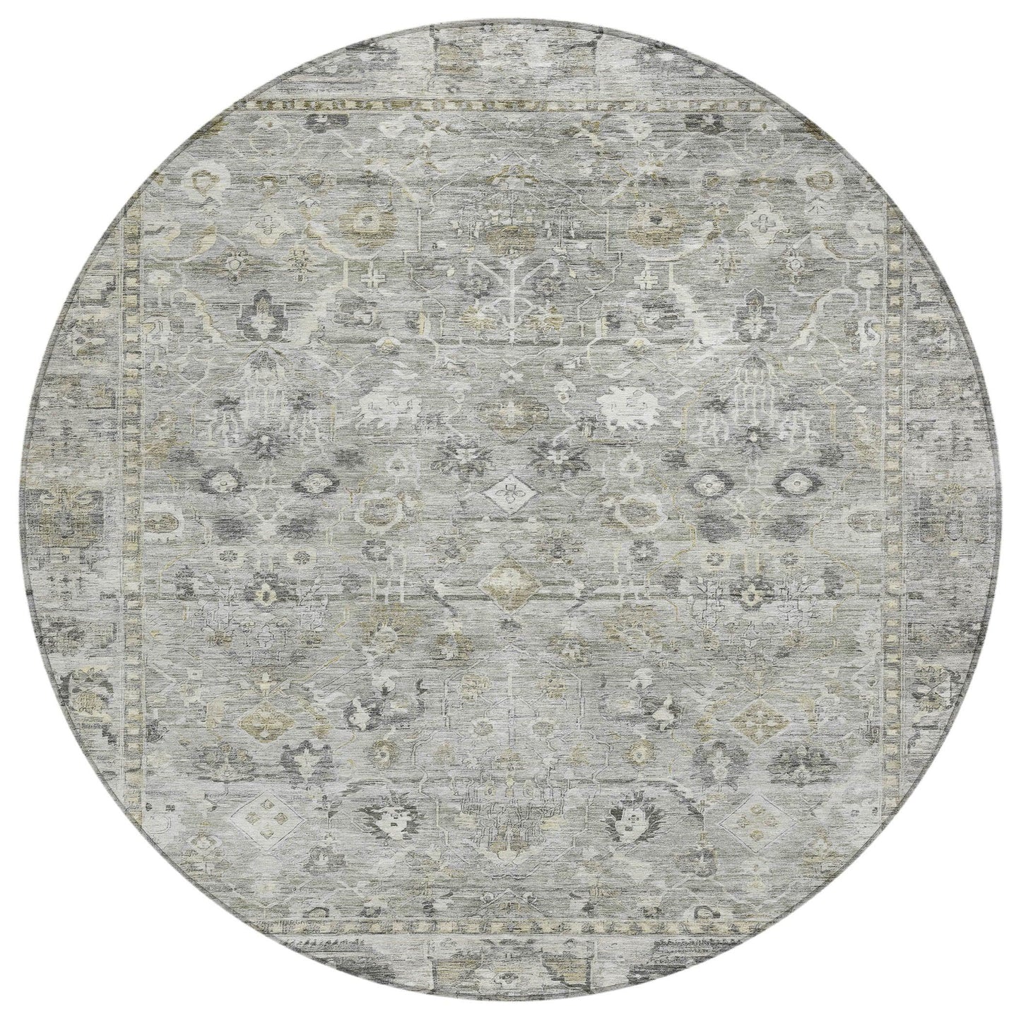 Laeel Gray Washable Indoor-Outdoor Rug