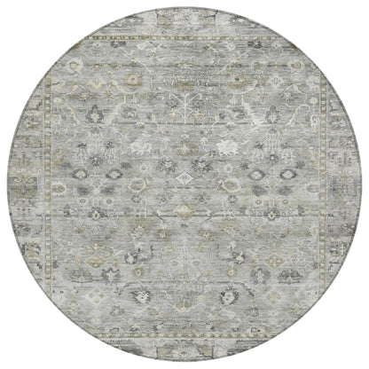Laeel Gray Washable Indoor-Outdoor Rug