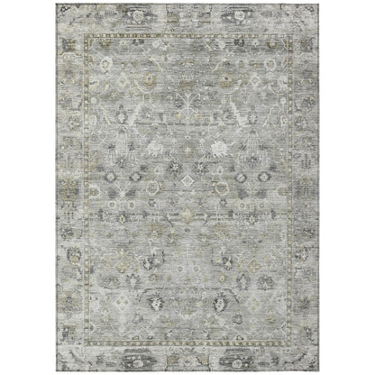 Laeel Gray Washable Indoor-Outdoor Rug