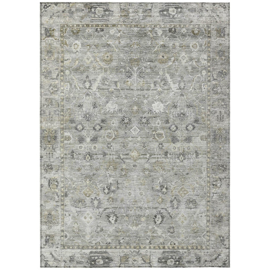 Laeel Gray Washable Indoor-Outdoor Rug