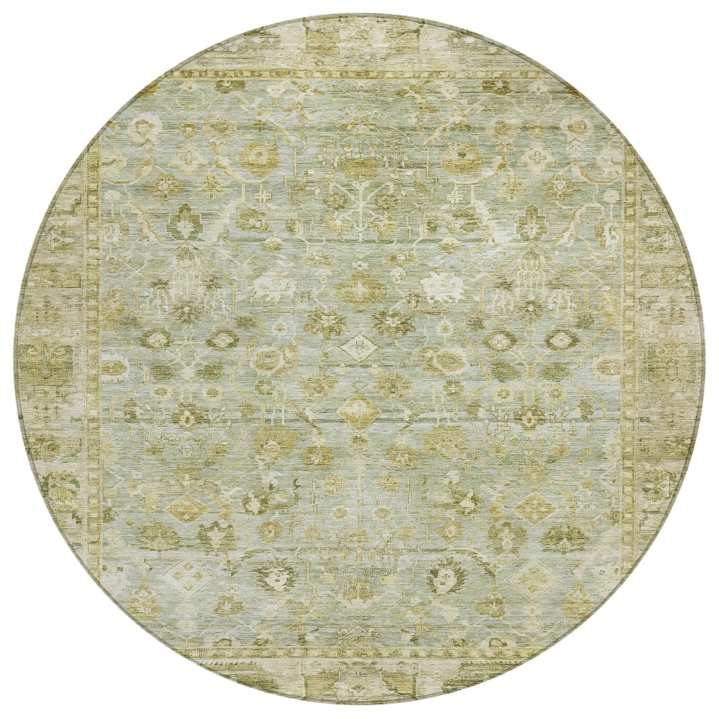 Laeel Green Washable Indoor-Outdoor Rug
