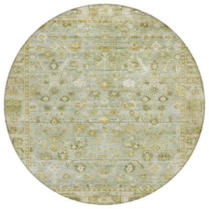 Laeel Green Washable Indoor-Outdoor Rug