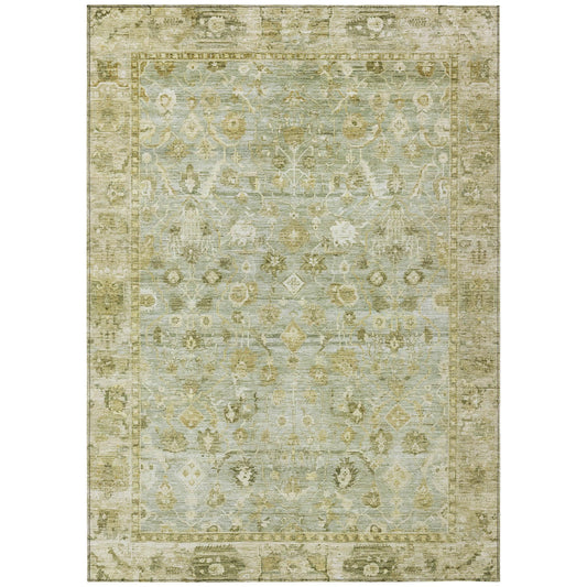 Laeel Green Washable Indoor-Outdoor Rug