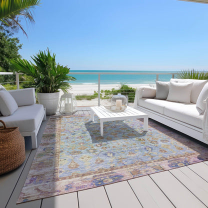 Laeel Seafoam Washable Indoor-Outdoor Rug