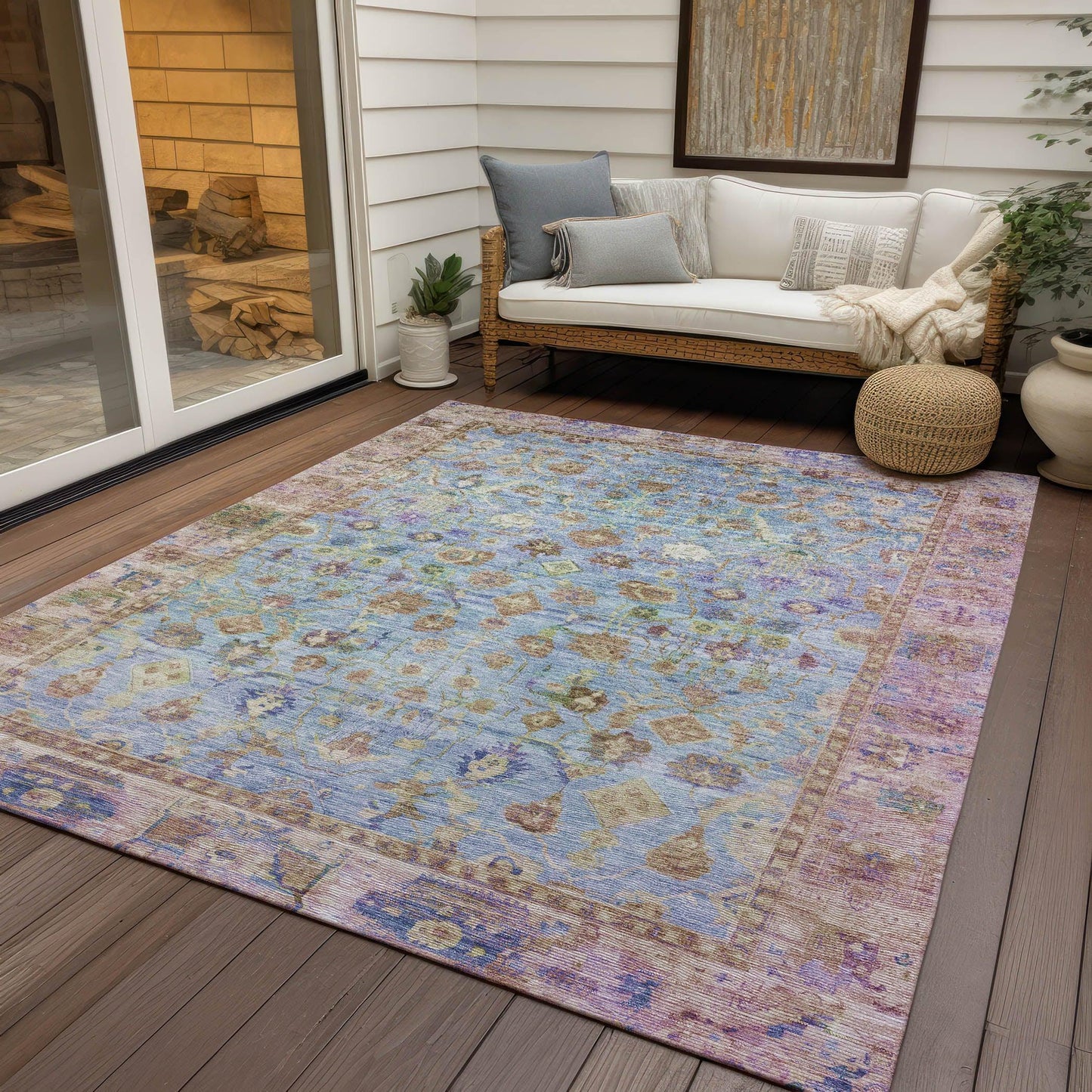 Laeel Seafoam Washable Indoor-Outdoor Rug