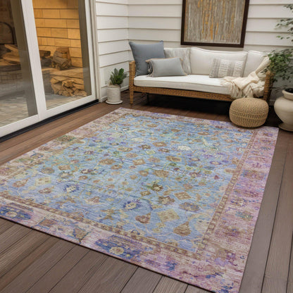 Laeel Seafoam Washable Indoor-Outdoor Rug