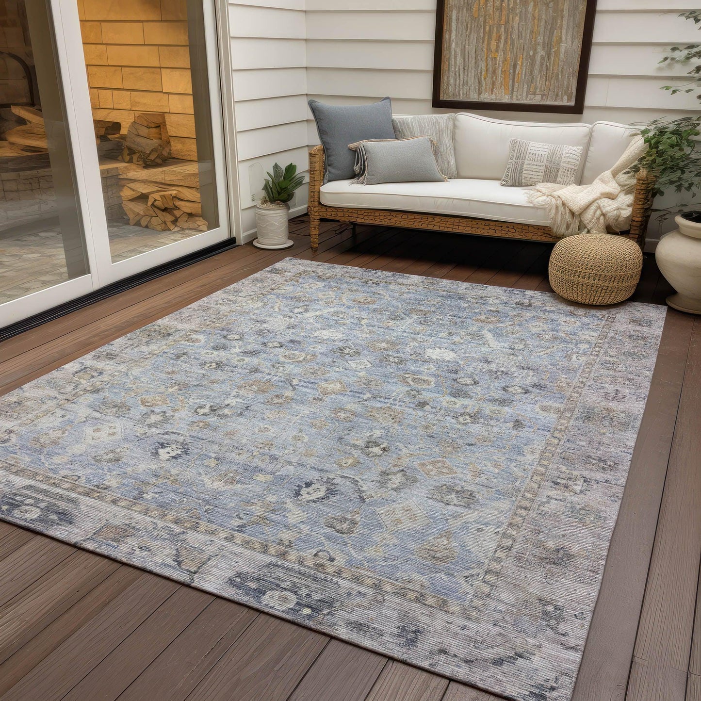 Laeel Sky Washable Indoor-Outdoor Rug