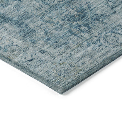 Laeon Blue Washable Indoor-Outdoor Rug