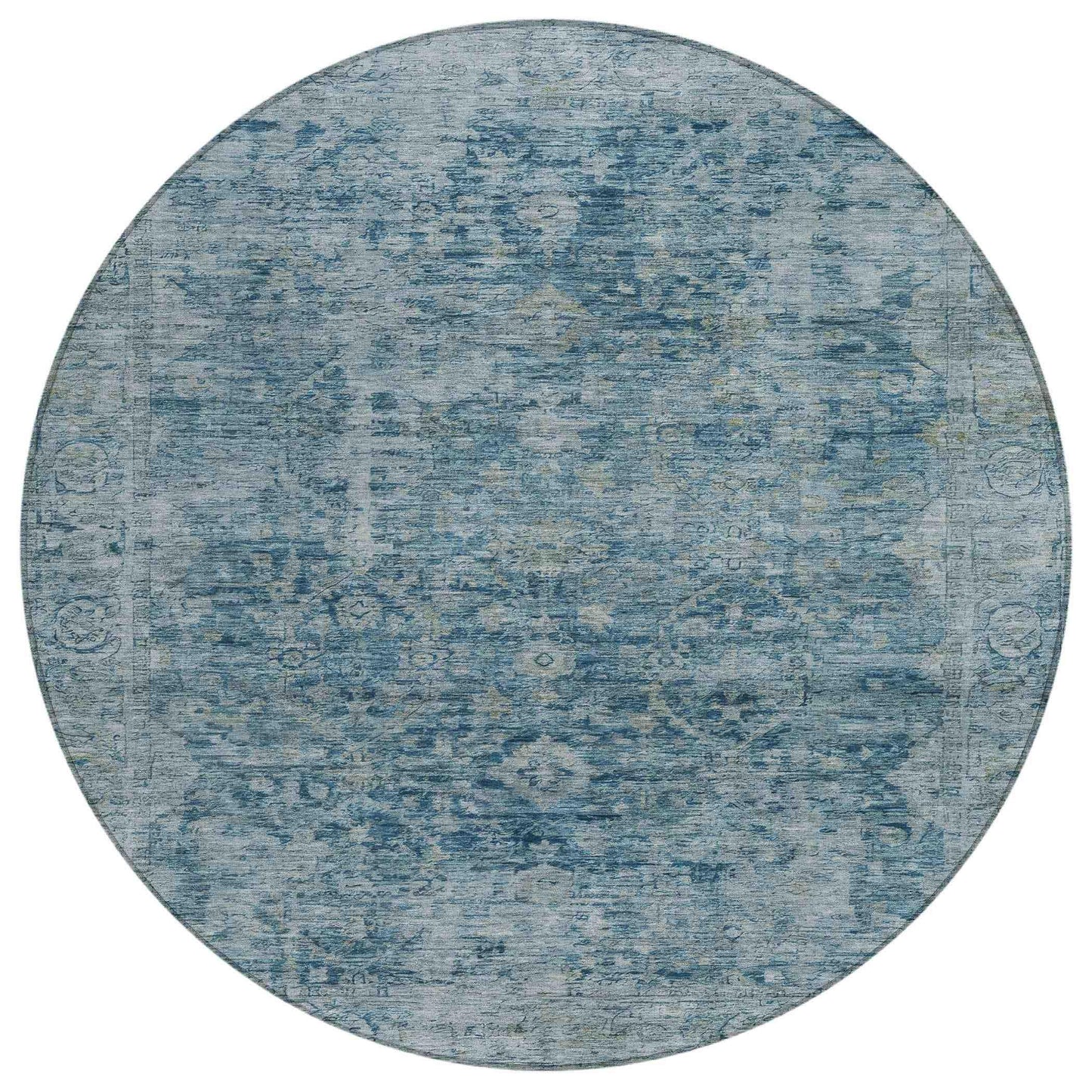 Laeon Blue Washable Indoor-Outdoor Rug