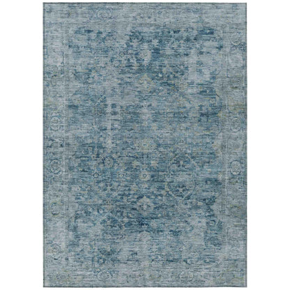 Laeon Blue Washable Indoor-Outdoor Rug
