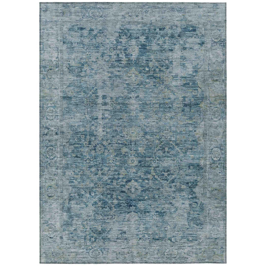 Laeon Blue Washable Indoor-Outdoor Rug