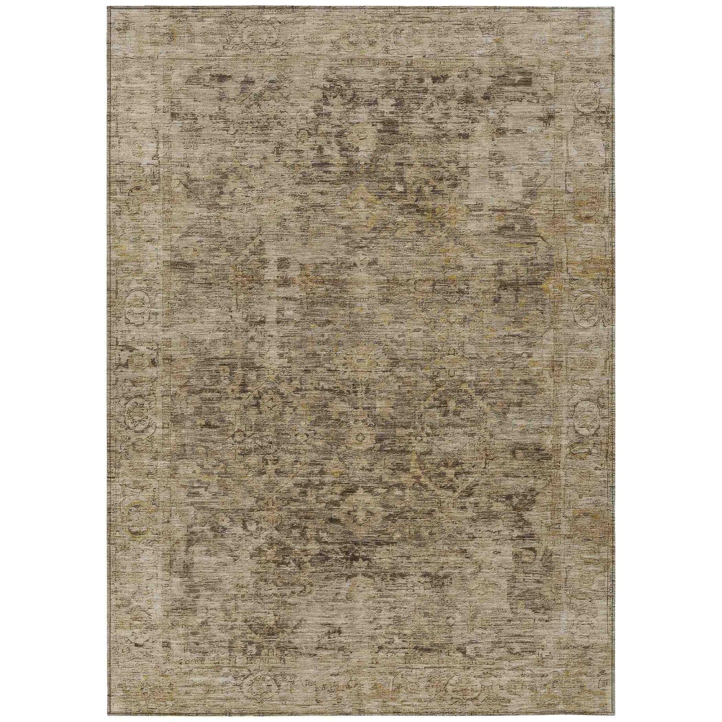 Laeon Brown Washable Indoor-Outdoor Rug