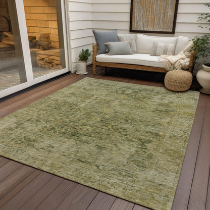 Laeon Green Washable Indoor-Outdoor Rug