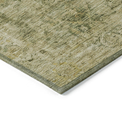 Laeon Green Washable Indoor-Outdoor Rug