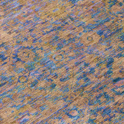 Laeon Navy Washable Indoor-Outdoor Rug