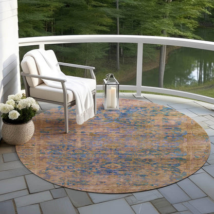 Laeon Navy Washable Indoor-Outdoor Rug