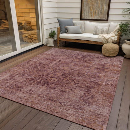 Laeon Red Washable Indoor-Outdoor Rug