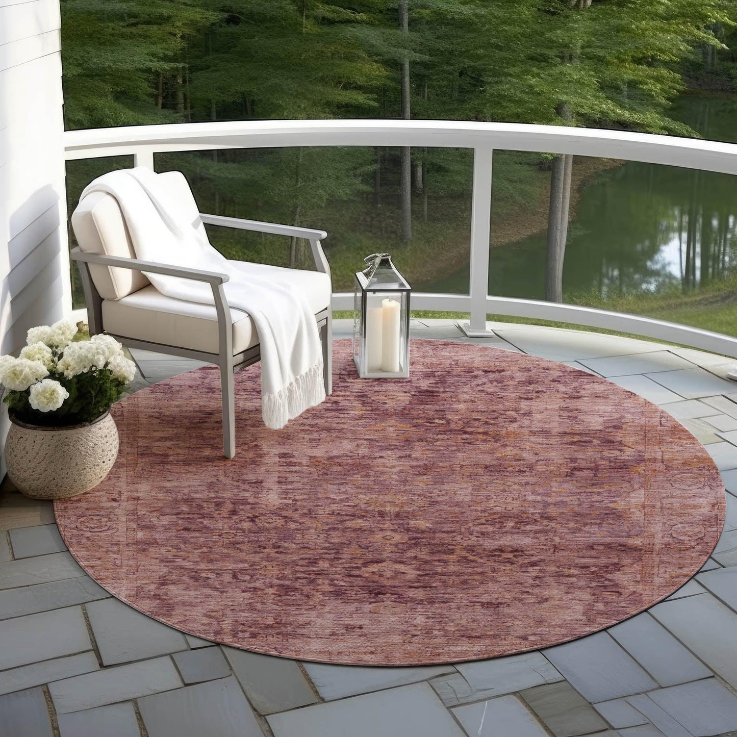Laeon Red Washable Indoor-Outdoor Rug