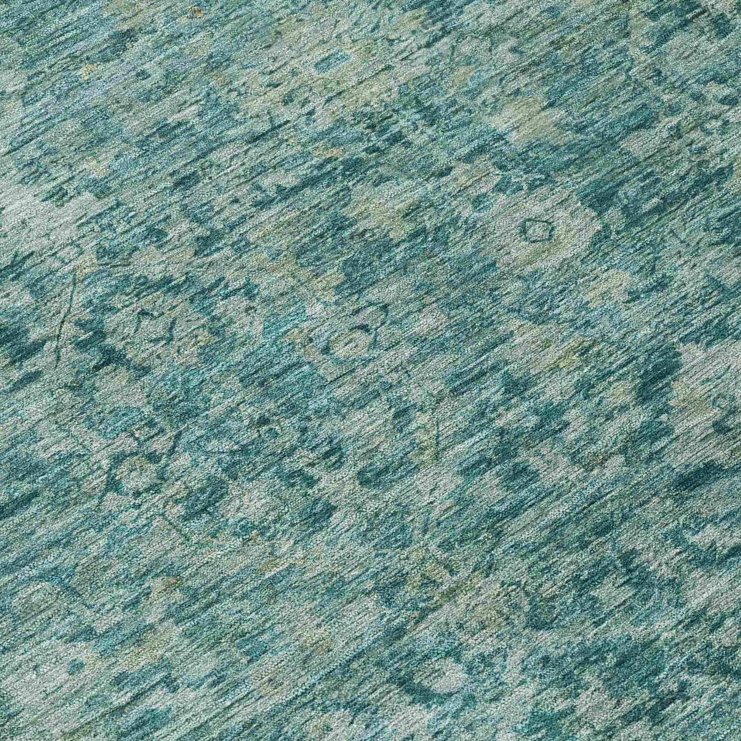 Laeon Teal Washable Indoor-Outdoor Rug