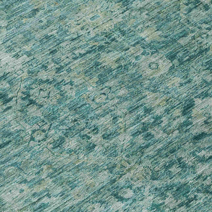 Laeon Teal Washable Indoor-Outdoor Rug