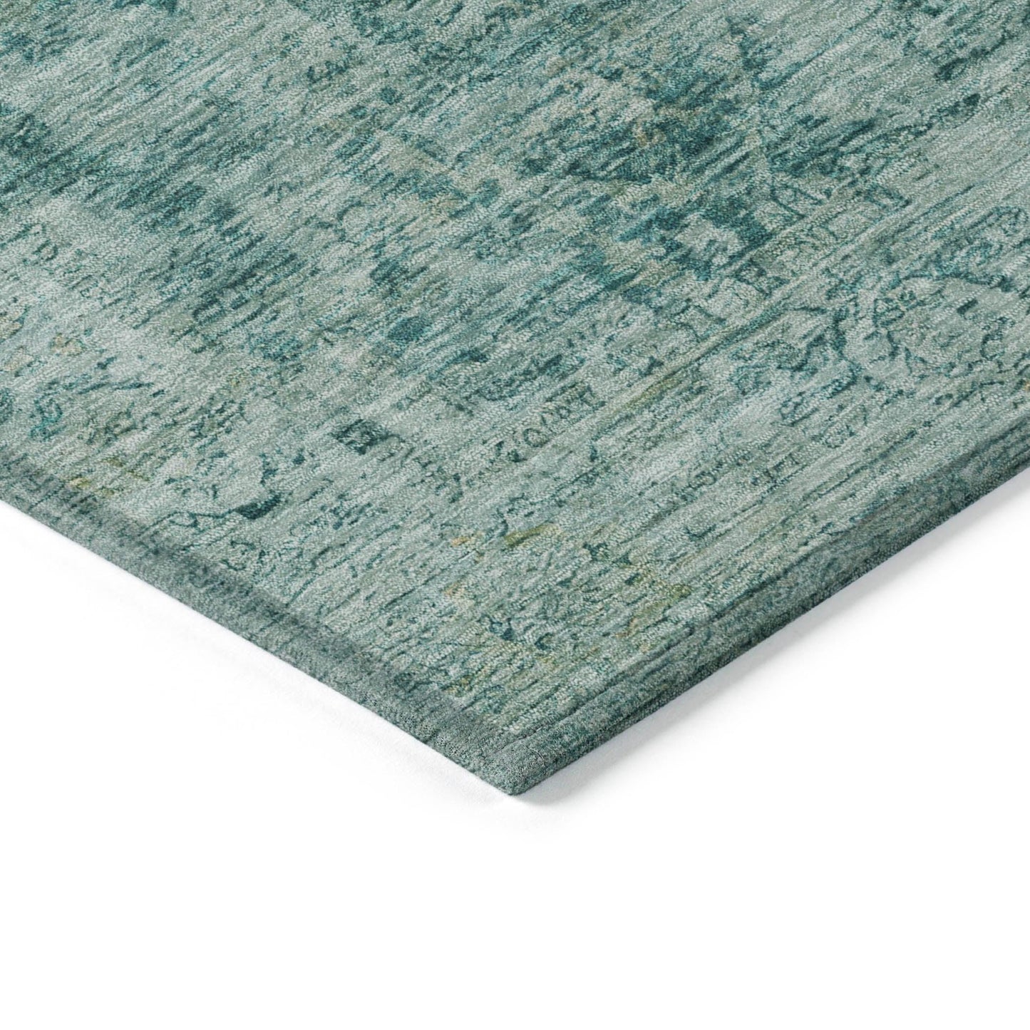 Laeon Teal Washable Indoor-Outdoor Rug