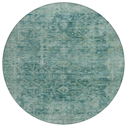 Laeon Teal Washable Indoor-Outdoor Rug