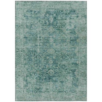 Laeon Teal Washable Indoor-Outdoor Rug