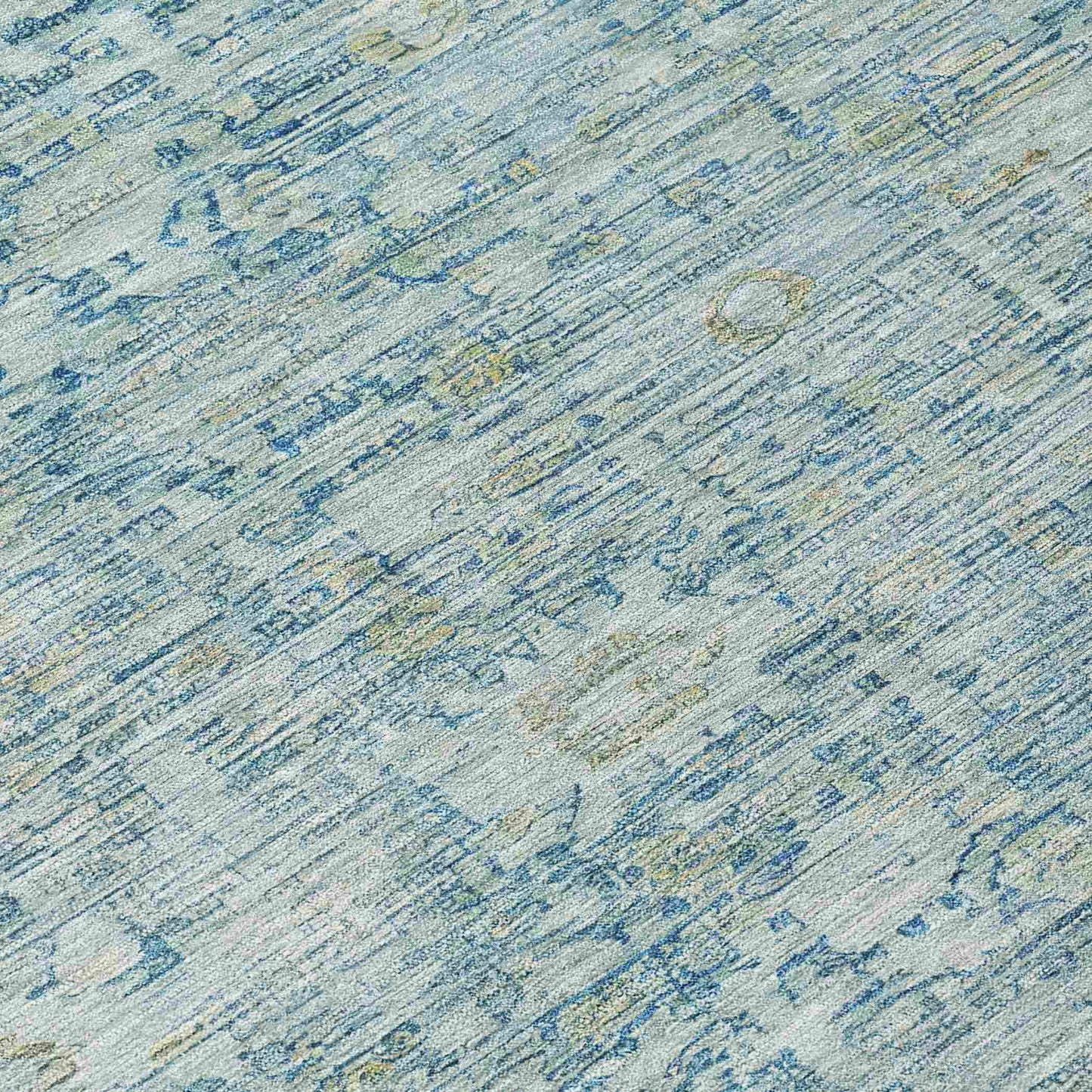 Laeora Blue Washable Indoor-Outdoor Rug