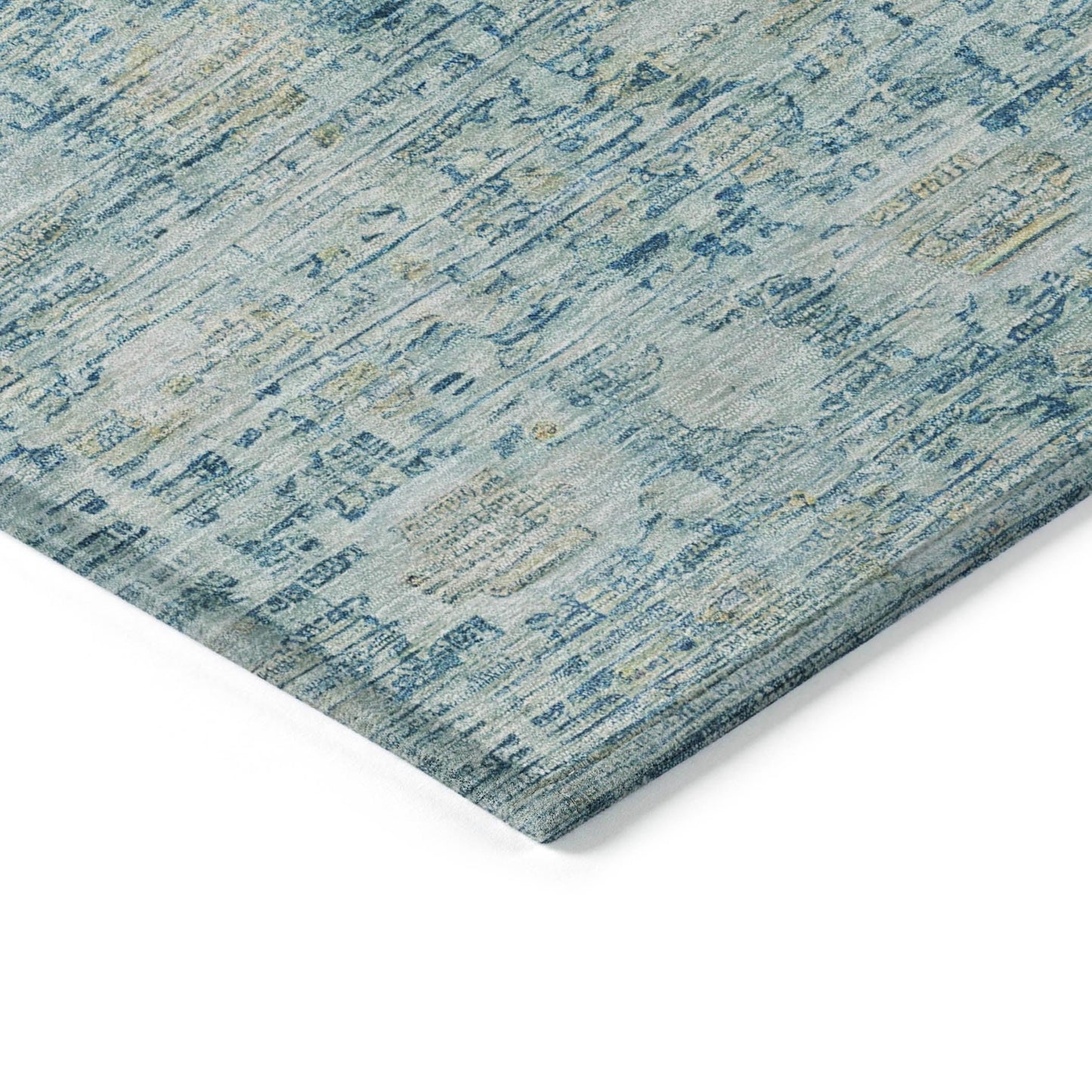 Laeora Blue Washable Indoor-Outdoor Rug
