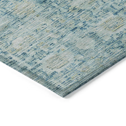 Laeora Blue Washable Indoor-Outdoor Rug