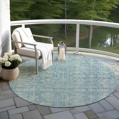Laeora Blue Washable Indoor-Outdoor Rug