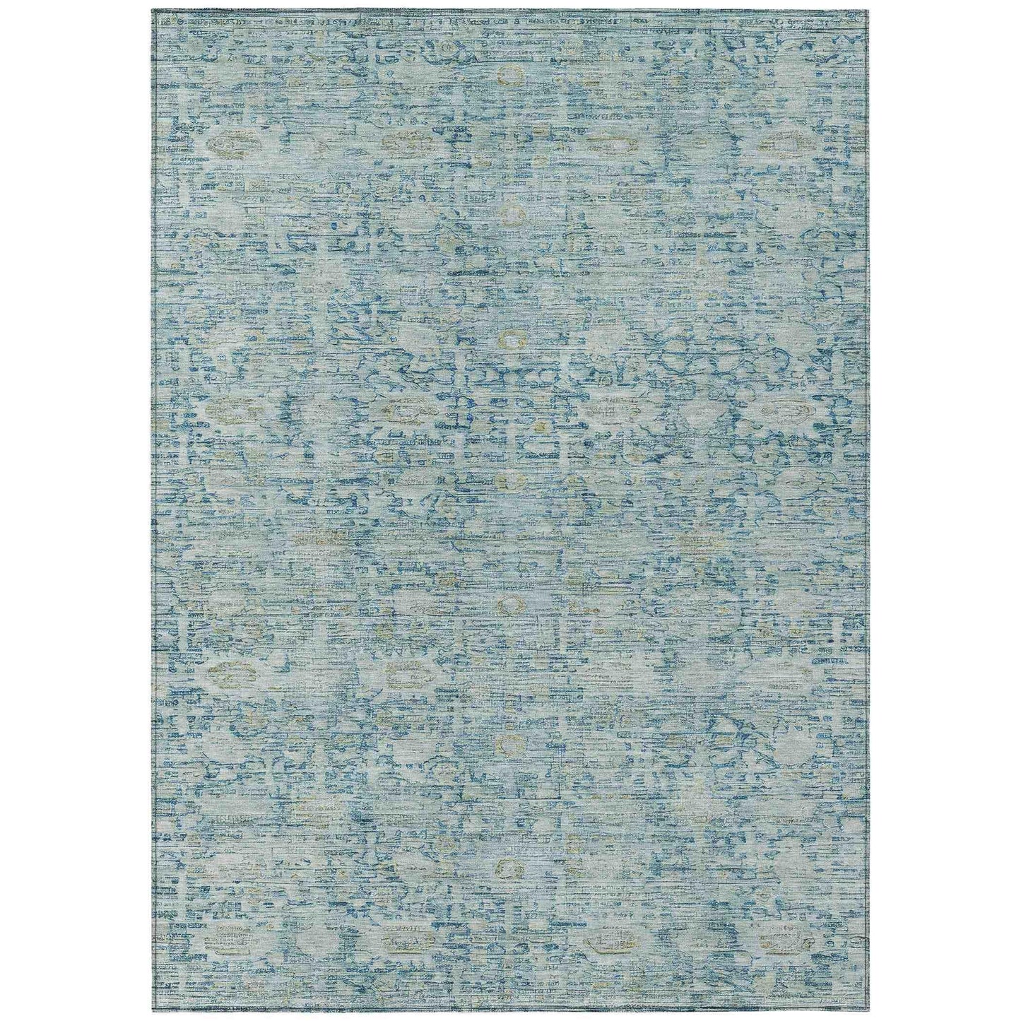 Laeora Blue Washable Indoor-Outdoor Rug